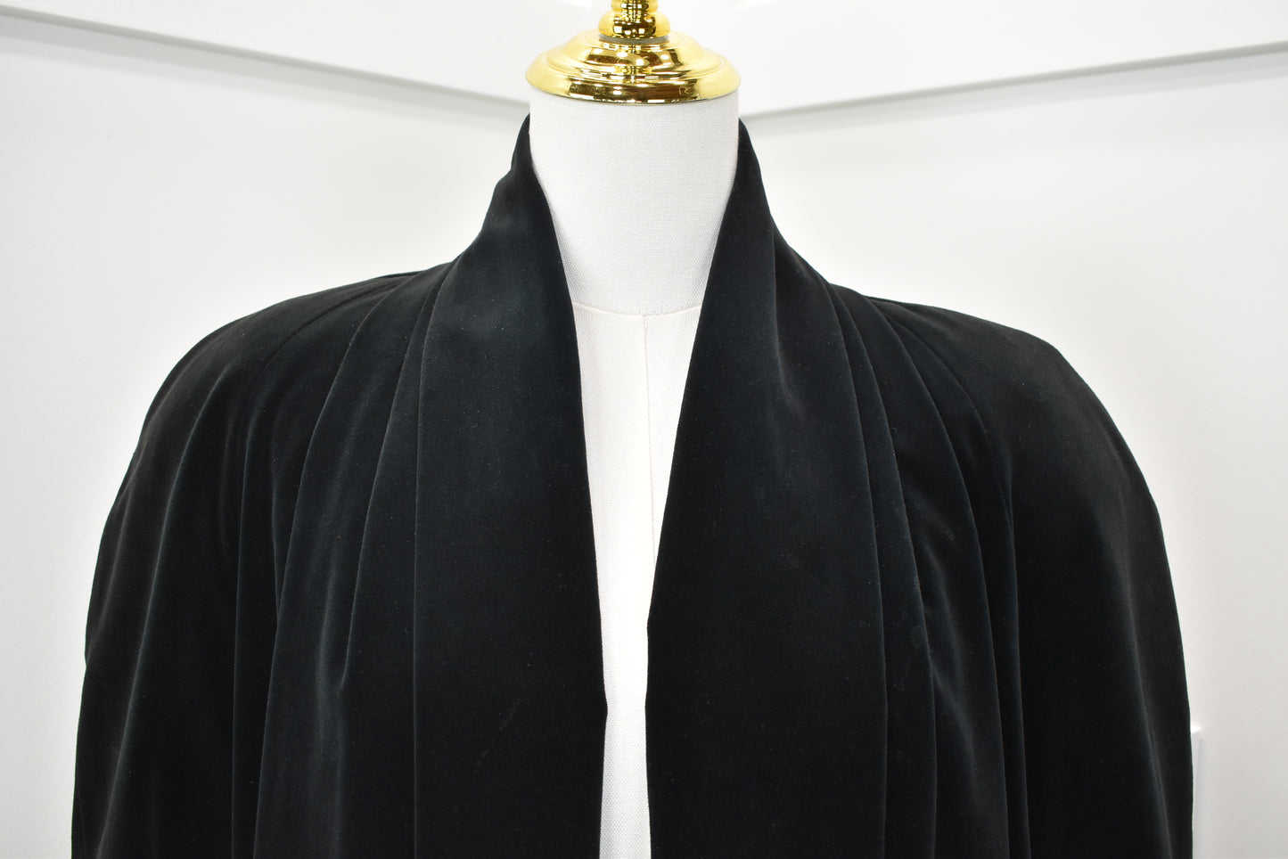Women's black velour opera coat
