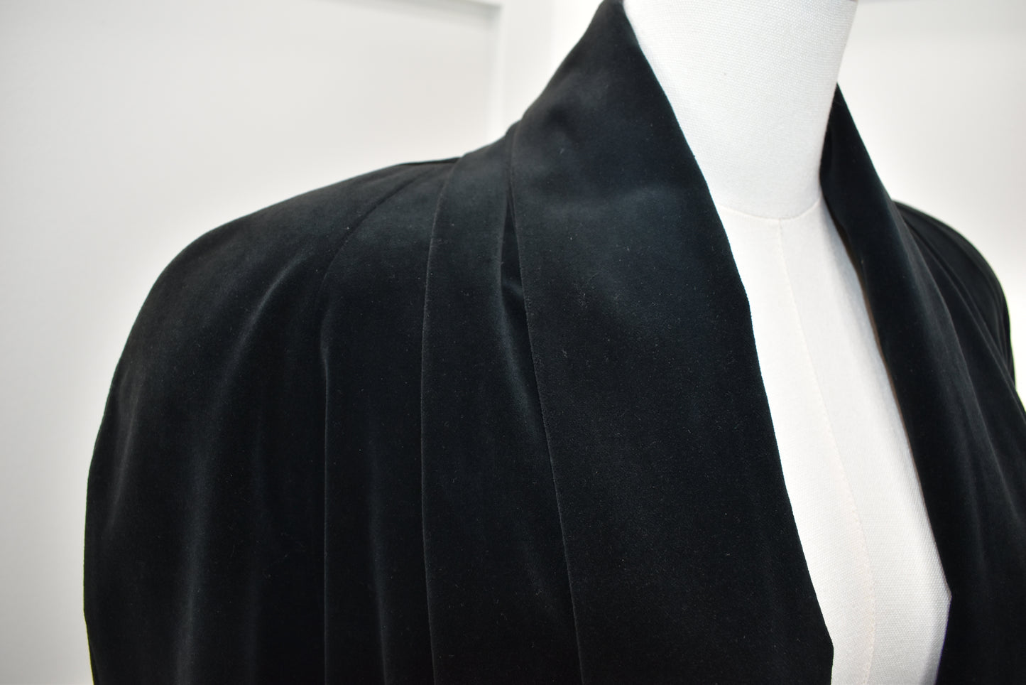 Women's black velour opera coat