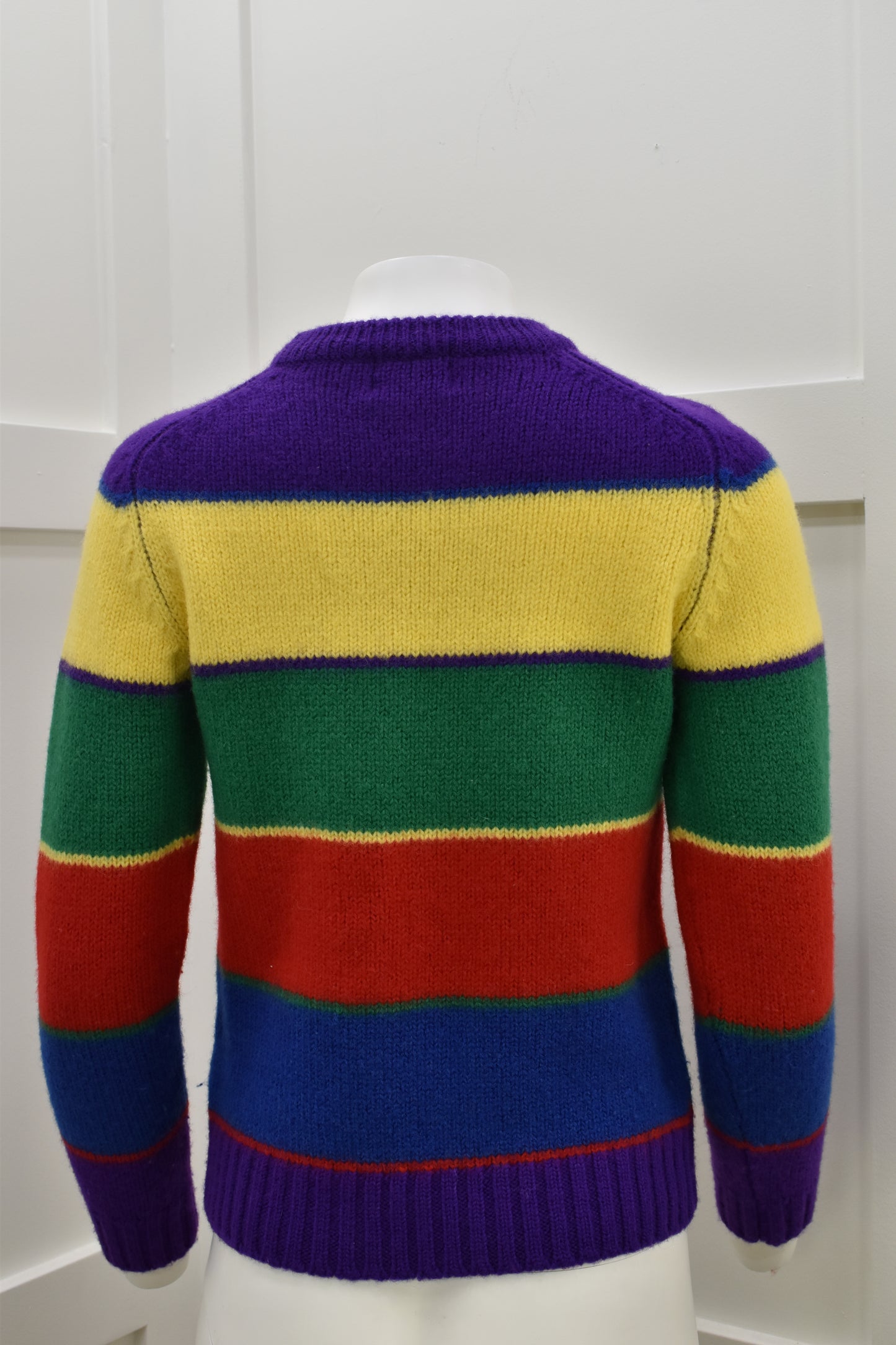 Women's vintage sweater in primary color stripes