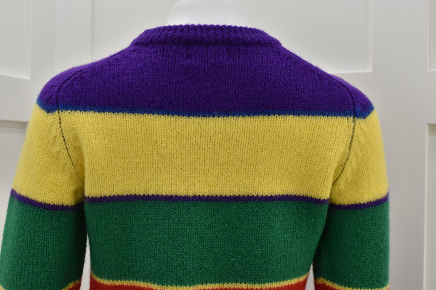 Women's vintage sweater in primary color stripes