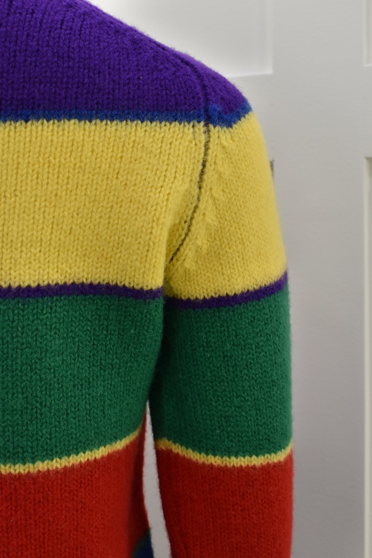 Women's vintage sweater in primary color stripes