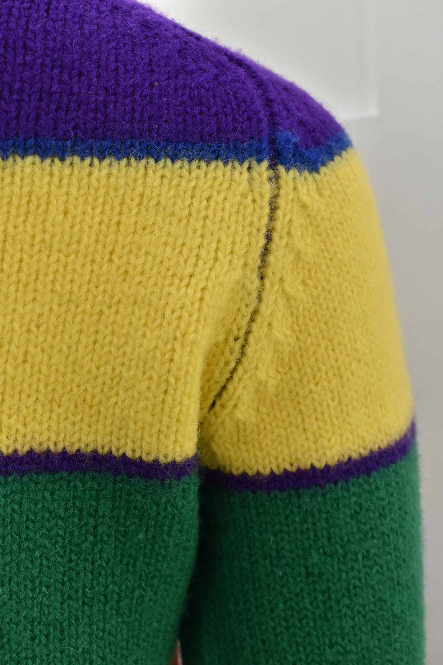 Women's vintage sweater in primary color stripes