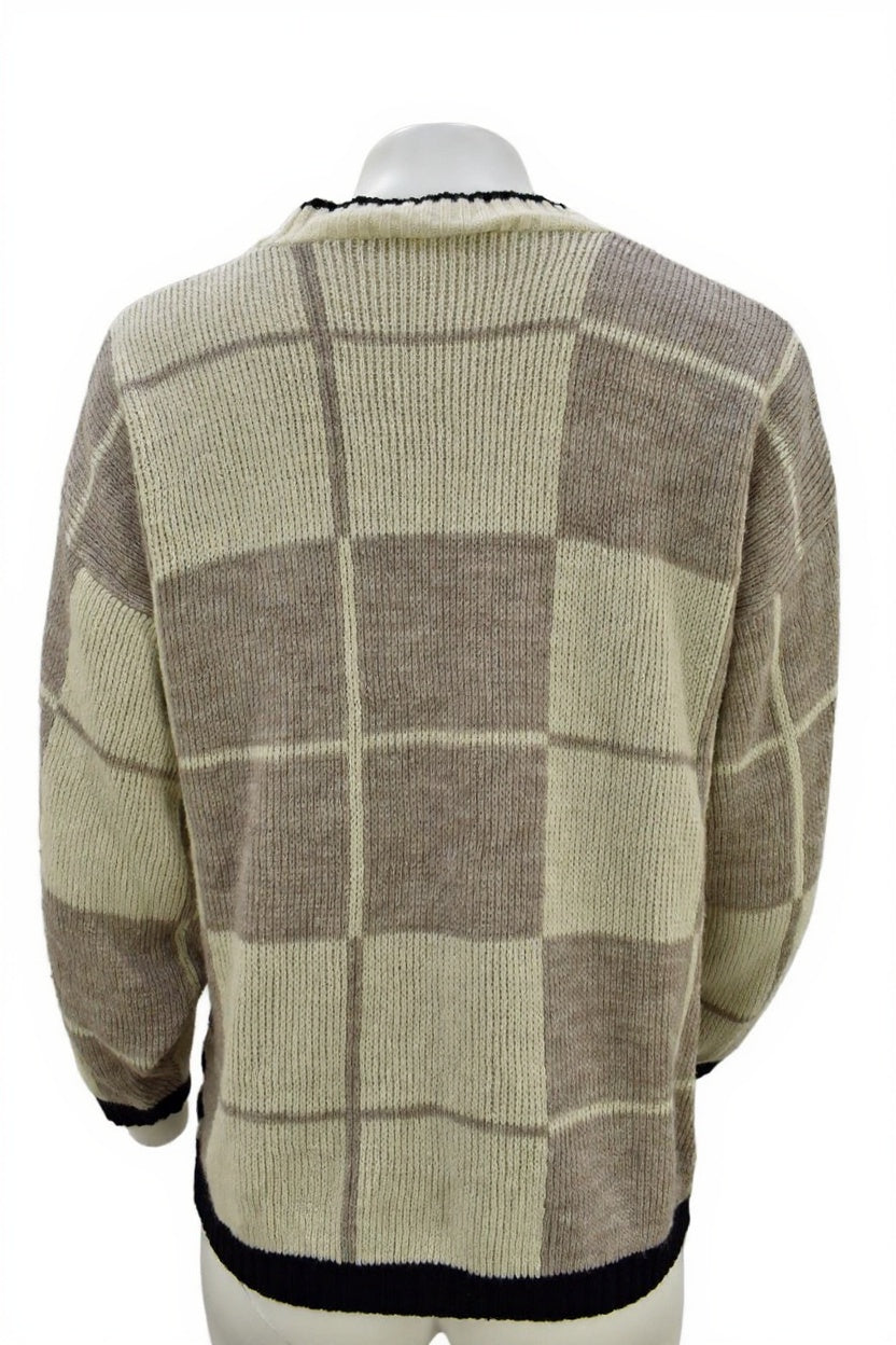 Women's vintage wool knitwear in graphic pattern Size Medium