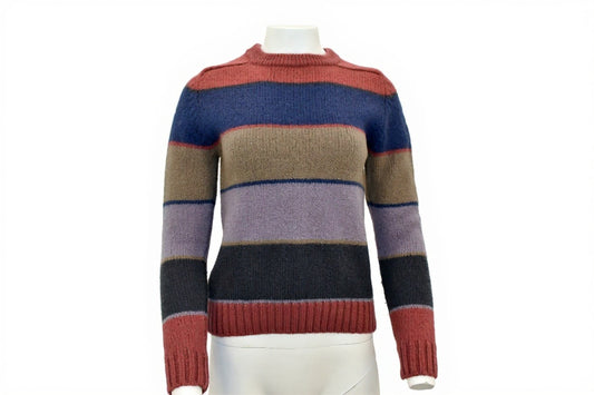Women's vintage sweater in earth toned stripes