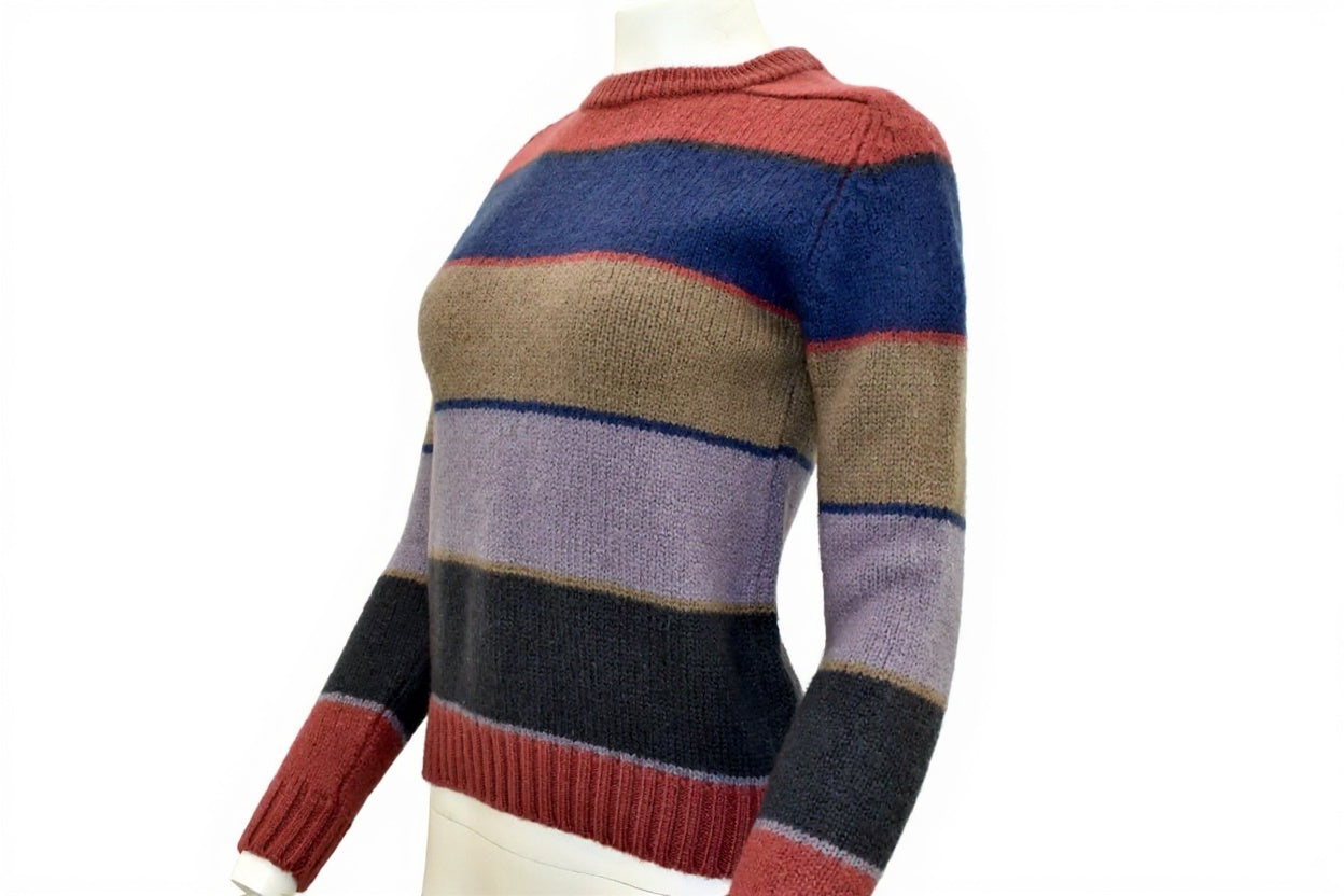 Women's vintage sweater in earth toned stripes