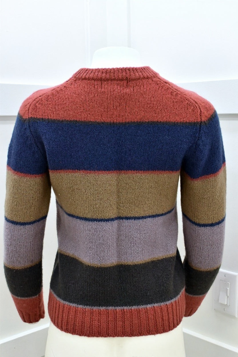 Women's vintage sweater in earth toned stripes