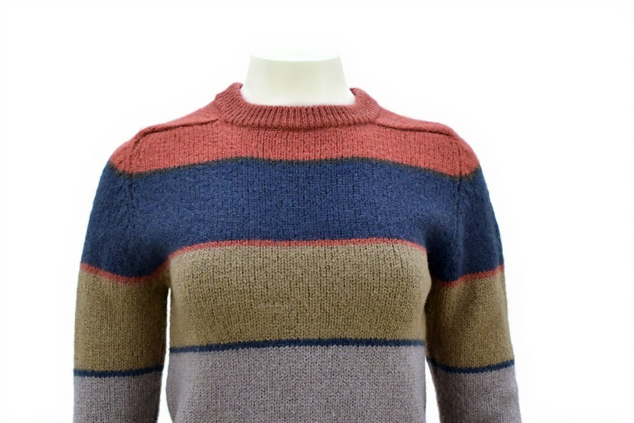 Women's vintage sweater in earth toned stripes