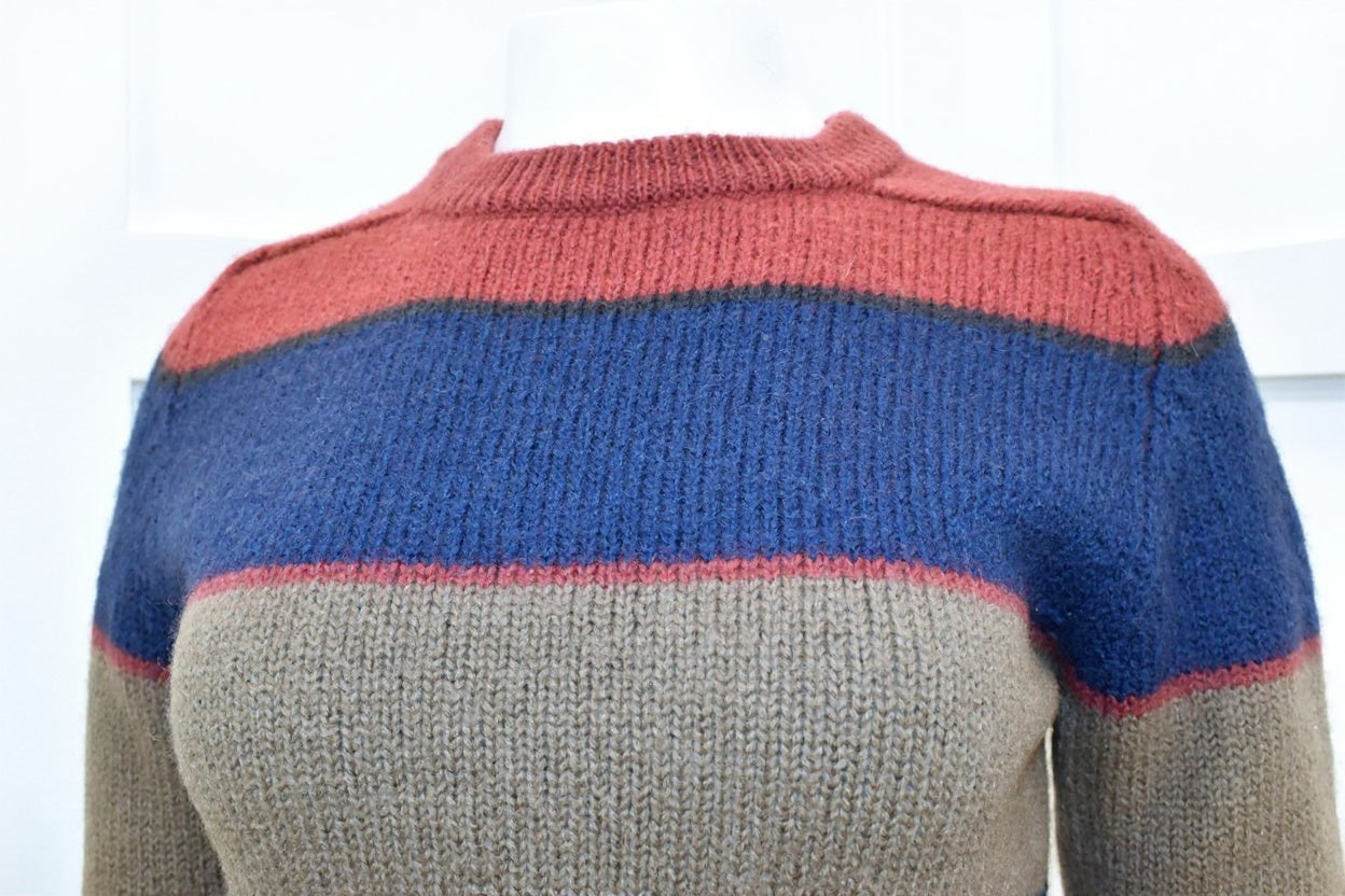 Women's vintage sweater in earth toned stripes