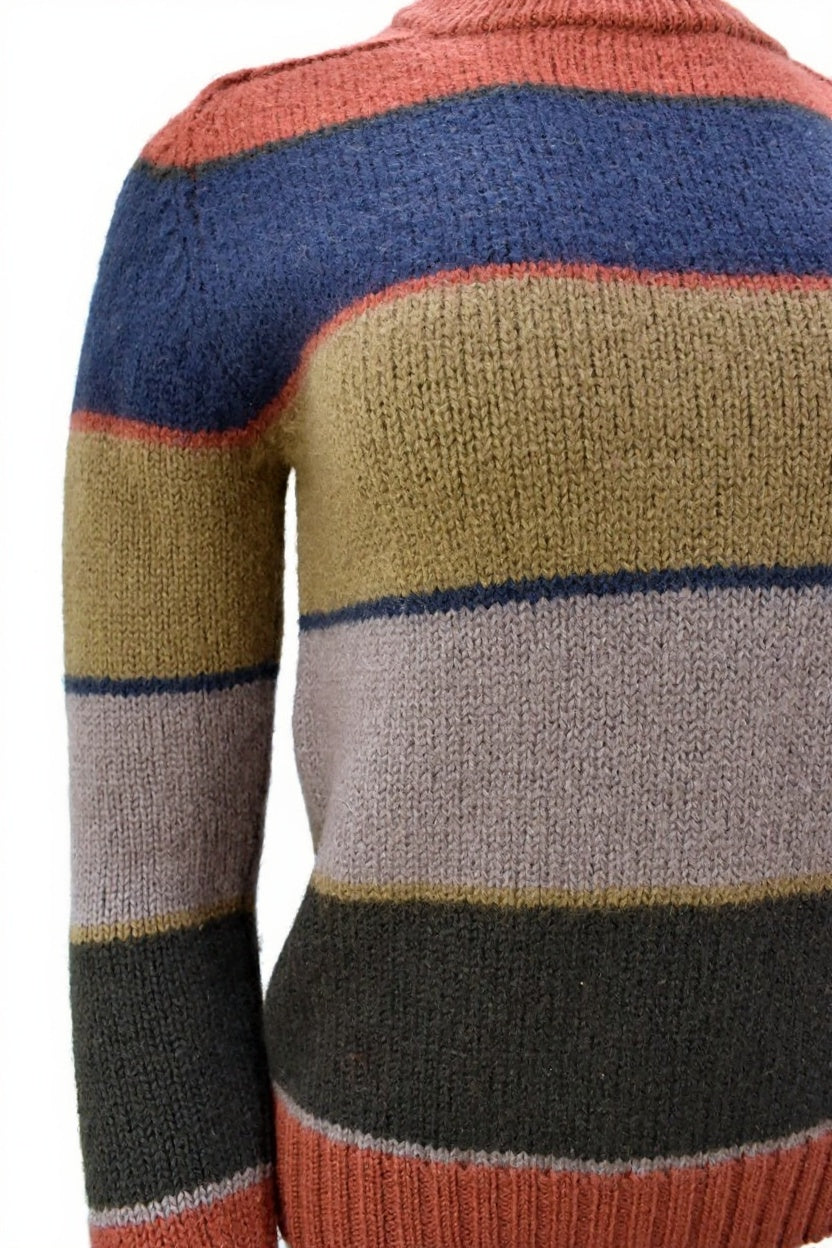Women's vintage sweater in earth toned stripes